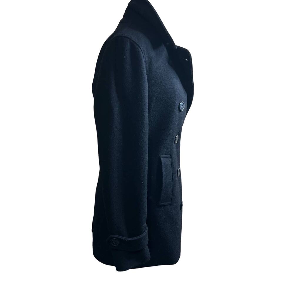 Gap‎ Black Recycled Wool Double Button Coat Women's S - Picture 2 of 9